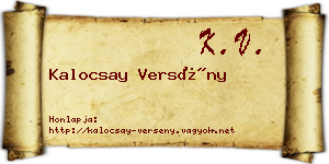 Kalocsay Versény névjegykártya